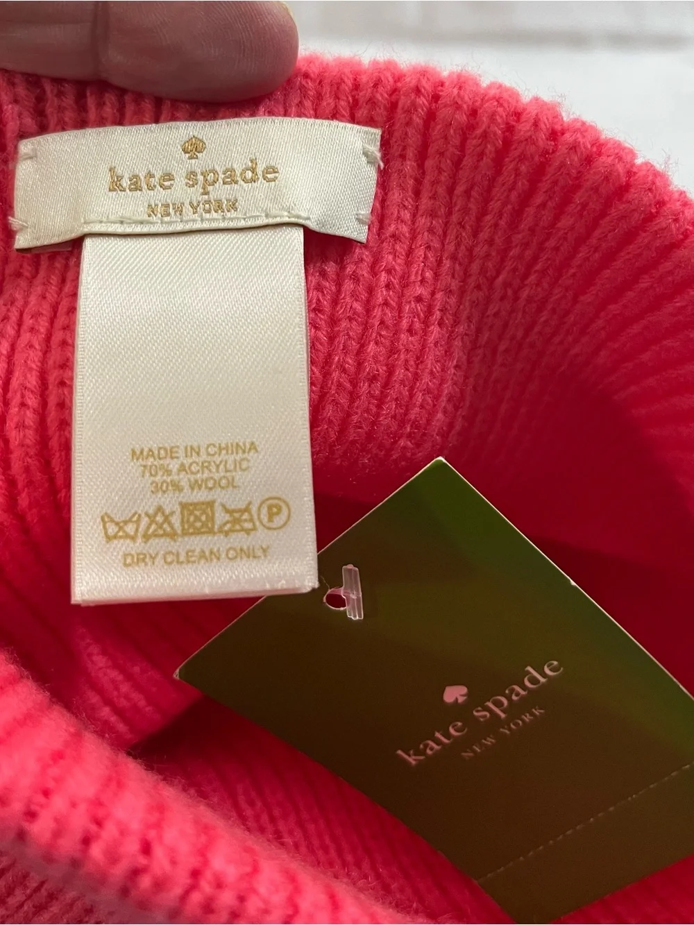 kate spade Ribbed Knit Headband with Bow - Pink - NWT